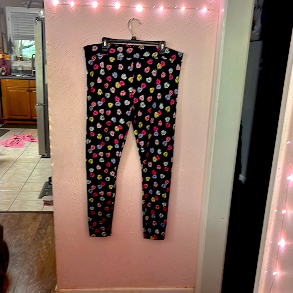 Colorful Heart Print  Leggings